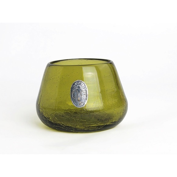 Pilgrim Other - Vintage Pilgrim Glass Green Crackle Glass Bud Vase Mid-Century